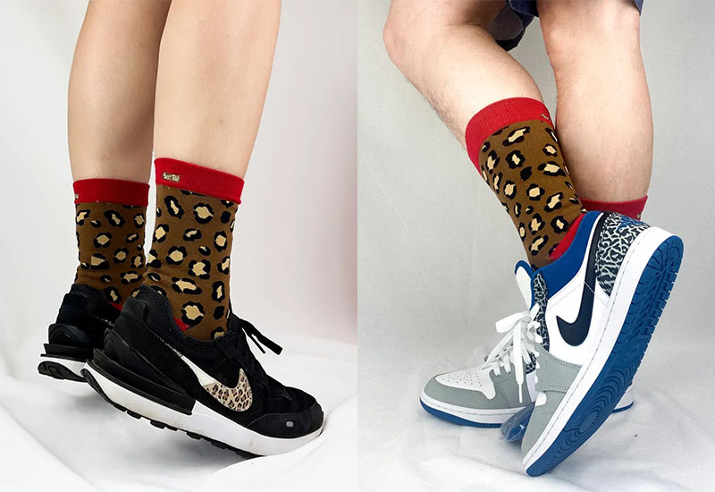 豹紋襪-紅 厚襪款(2種尺寸)